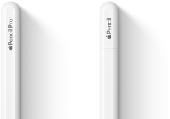 Apple Pencil Pro a Apple Pencil (USB‑C) vedľa seba